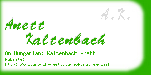 anett kaltenbach business card